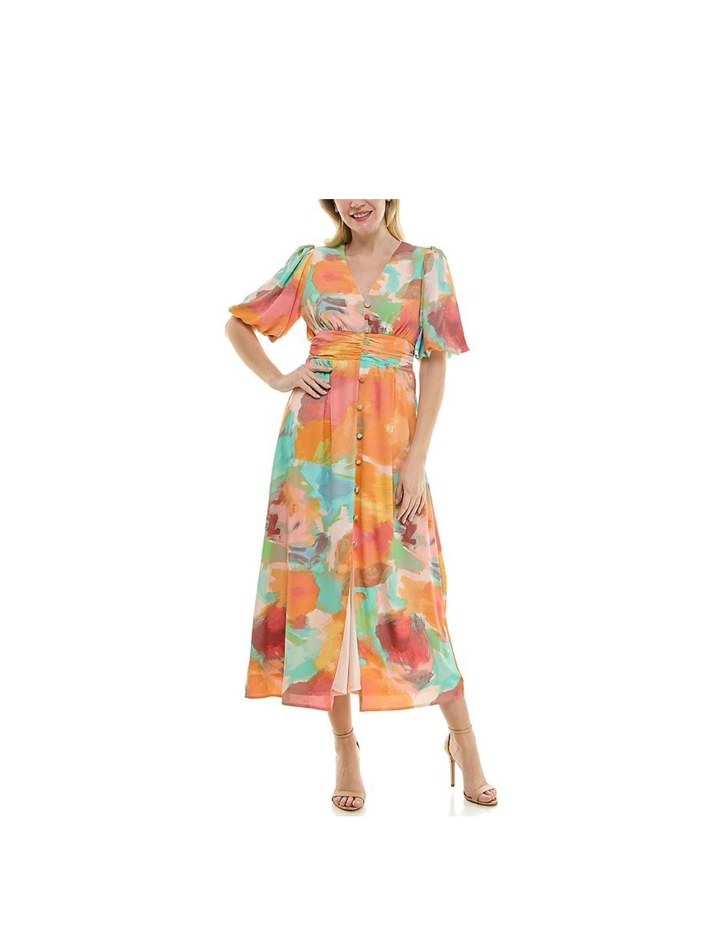 Maison Tara Women’s Floral Print Midi Dress Size 14